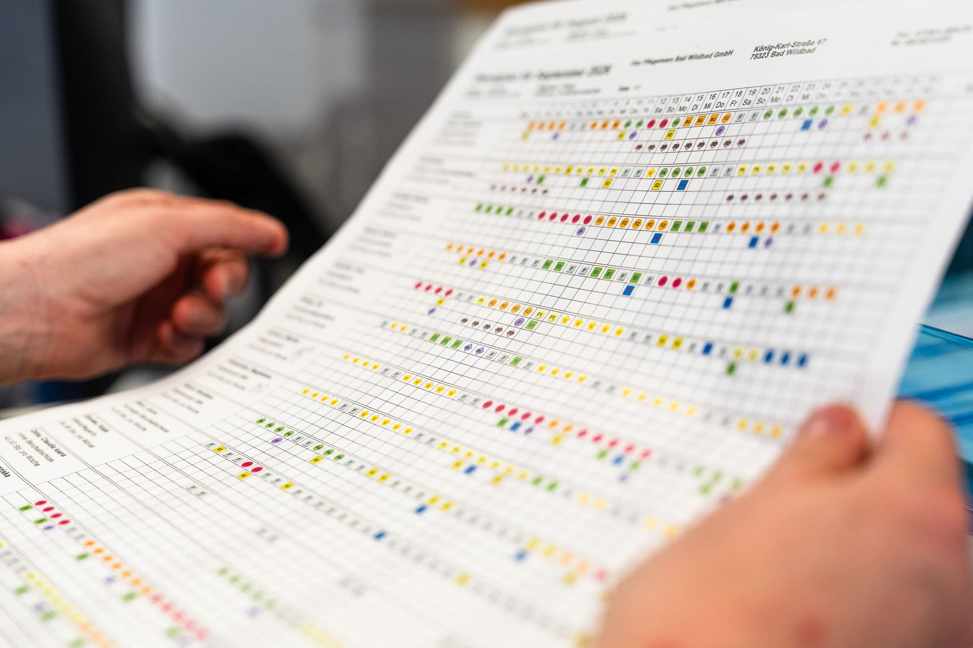 Sorgfältige Tourenplanung unseres Pflegeteams